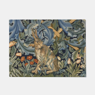 William Morris Forest Rabbit Floral Art Nouveau Deurmat