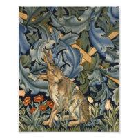 William Morris Forest Rabbit Floral Art Nouveau