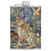 William Morris Forest Rabbit Floral Art Nouveau Heupfles (Voorkant)