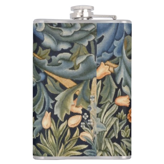 William Morris Forest Rabbit Floral Art Nouveau Heupfles (Achterkant)