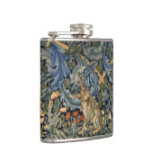 William Morris Forest Rabbit Floral Art Nouveau Heupfles (Rechts)