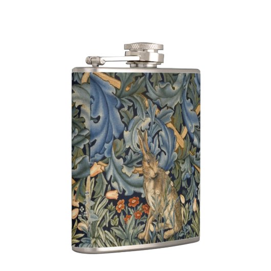 William Morris Forest Rabbit Floral Art Nouveau Heupfles (Rechts)