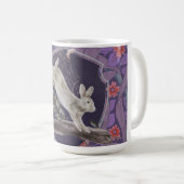William Morris Forest Rabbit Floral Art Nouveau Koffiemok (Voorkant rechts)
