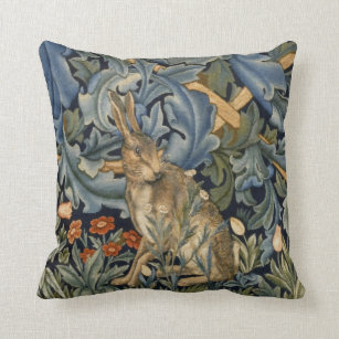 William Morris Forest Rabbit Floral Art Nouveau Kussen