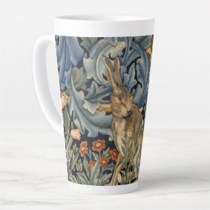 William Morris Forest Rabbit Floral Art Nouveau Latte Mok