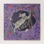 William Morris Forest Rabbit Floral Art Nouveau Legpuzzel (Verticaal)
