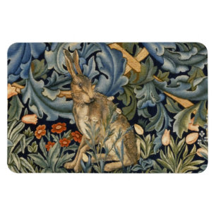 William Morris Forest Rabbit Floral Art Nouveau Magneet
