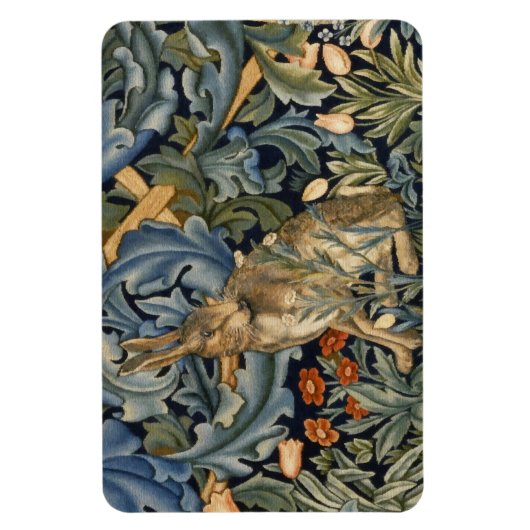 William Morris Forest Rabbit Floral Art Nouveau Magneet (Verticaal)