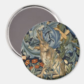William Morris Forest Rabbit Floral Art Nouveau Magneet (Voorkant / Achterkant)