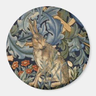 William Morris Forest Rabbit Floral Art Nouveau Magneet