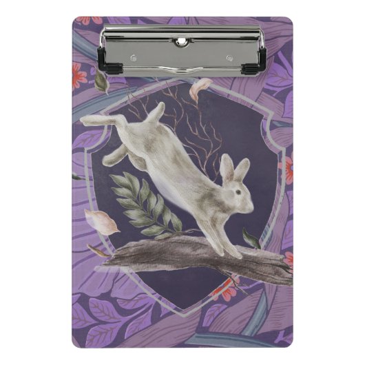 William Morris Forest Rabbit Floral Art Nouveau Mini Klembord (Voorkant)