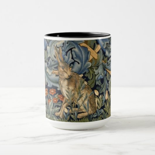 William Morris Forest Rabbit Floral Art Nouveau Mok (Midden)