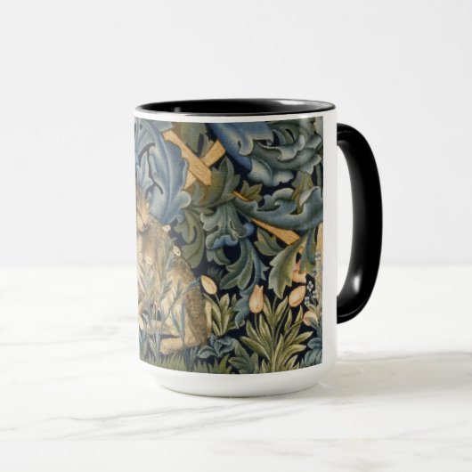 William Morris Forest Rabbit Floral Art Nouveau Mok (Voorkant rechts)