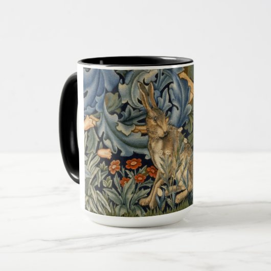 William Morris Forest Rabbit Floral Art Nouveau Mok (Voorkant links)