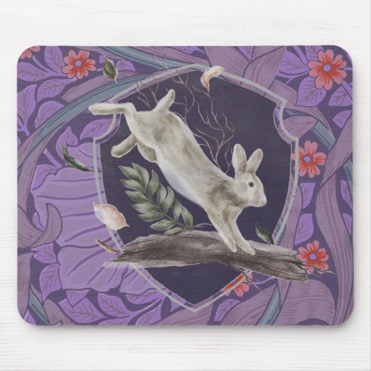 William Morris Forest Rabbit Floral Art Nouveau Muismat (Voorkant)