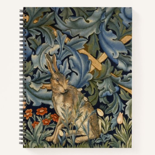 William Morris Forest Rabbit Floral Art Nouveau Notitieboek (Voorkant)