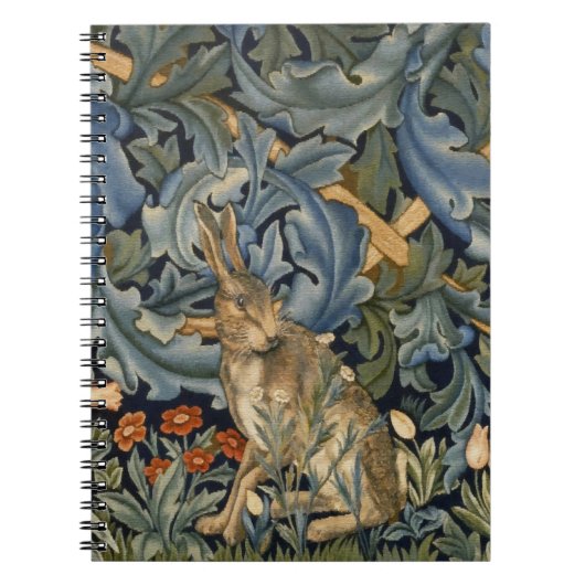 William Morris Forest Rabbit Floral Art Nouveau Notitieboek (Voorkant)