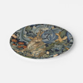 William Morris Forest Rabbit Floral Art Nouveau Papieren Bordje (Gekanteld)