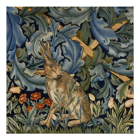 William Morris Forest Rabbit Floral Art Nouveau