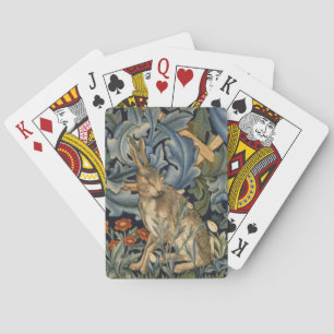 William Morris Forest Rabbit Floral Art Nouveau Pokerkaarten