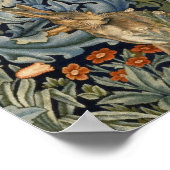 William Morris Forest Rabbit Floral Art Nouveau Poster (Hoek)