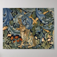 William Morris Forest Rabbit Floral Art Nouveau
