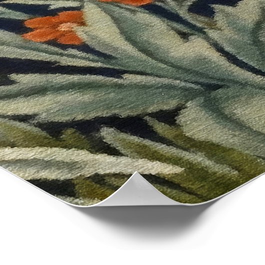 William Morris Forest Rabbit Floral Art Nouveau Poster (Hoek)