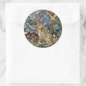 William Morris Forest Rabbit Floral Art Nouveau Ronde Sticker (Tas)
