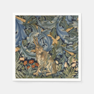 William Morris Forest Rabbit Floral Art Nouveau Servet