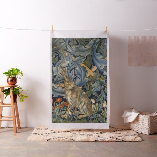 William Morris Forest Rabbit Floral Art Nouveau Stof (Voorbeeld)