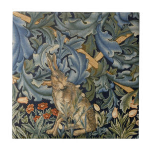 William Morris Forest Rabbit Floral Art Nouveau Tegeltje