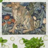 William Morris Forest Rabbit Floral Art Nouveau Theedoek (Gevouwen)