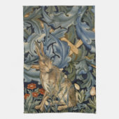 William Morris Forest Rabbit Floral Art Nouveau Theedoek (Verticaal)