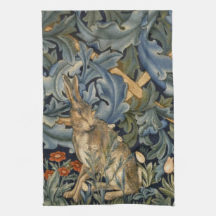 William Morris Forest Rabbit Floral Art Nouveau Theedoek