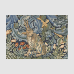 William Morris Forest Rabbit Floral Art Nouveau Tissuepapier