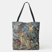 William Morris Forest Rabbit Floral Art Nouveau Tote Bag (Achterkant)