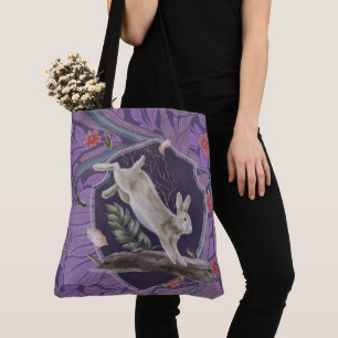 William Morris Forest Rabbit Floral Art Nouveau Tote Bag
