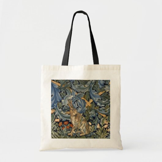 William Morris Forest Rabbit Floral Art Nouveau Tote Bag (Voorkant)