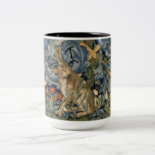 William Morris Forest Rabbit Floral Art Nouveau Tweekleurige Koffiemok