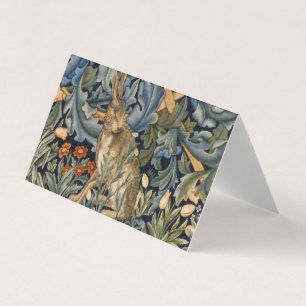 William Morris Forest Rabbit Floral Art Nouveau Visitekaartje