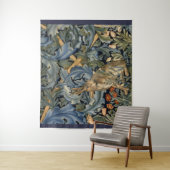 William Morris Forest Rabbit Floral Art Nouveau Wandkleed (In situ)