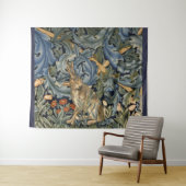 William Morris Forest Rabbit Floral Art Nouveau Wandkleed (In Situ (horizontaal))