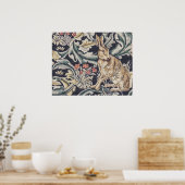 William Morris  Forest Rabbit Floral Poster (Keuken)