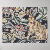 William Morris  Forest Rabbit Floral Poster (Voorkant)