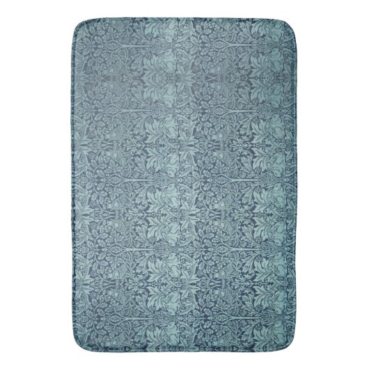 William Morris Forest Rabbits Birds Flowers Blue Badmat (Voorkant Verticaal)