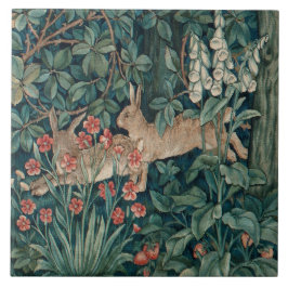 William Morris Forest Rabbits Floral Tegeltje