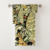 William Morris Forest Tapestry Fox Hare Peacock Bad Handdoek (Insitu)