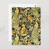 William Morris Forest Tapestry Fox Hare Peacock Briefkaart (Voorkant / Achterkant)