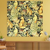 William Morris Forest Tapestry Fox Hare Peacock Canvas Afdruk (Insitu (Woonkamer))