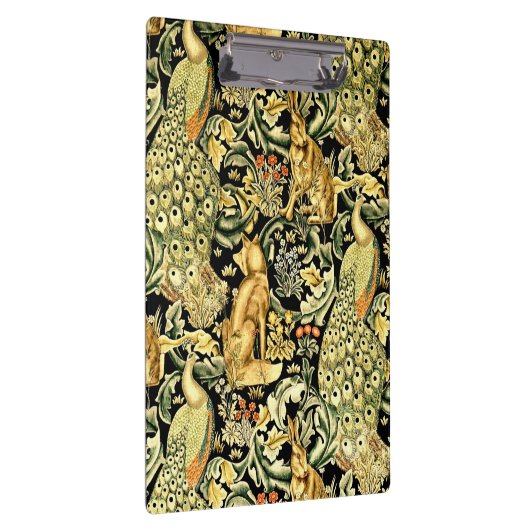 William Morris Forest Tapestry Fox Hare Peacock Klembord (Rechts)